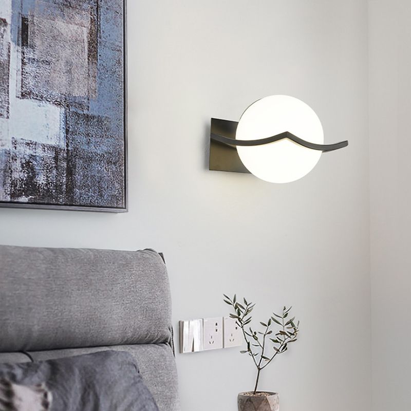 Luminaires d'éclairage en verre de style simple, une lampe murale de tête pour la chambre