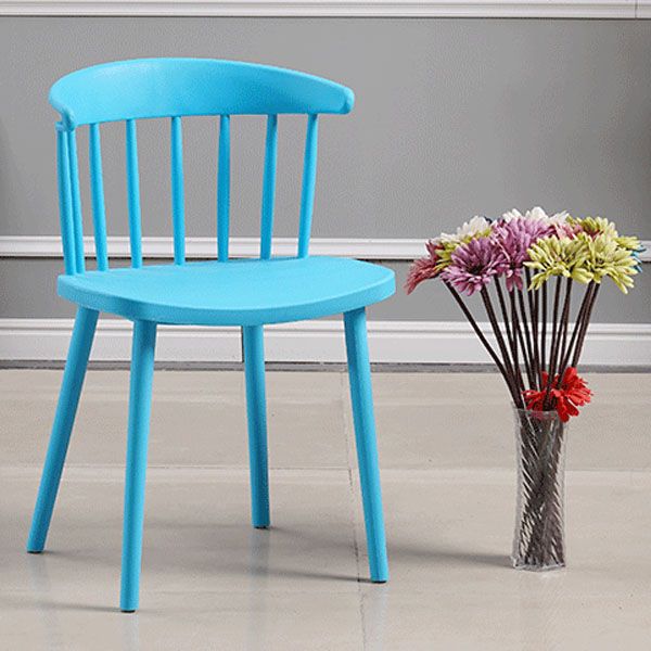 Silla trasera Windsor de estilo moderno, sillones de comedor con patas de plástico para cocina