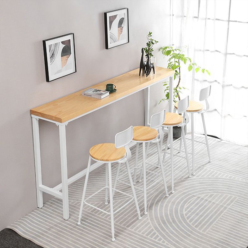 Modern Style Rectangle Wood Bar Table 1/5/9 Pieces Bar Table Set for Kitchen