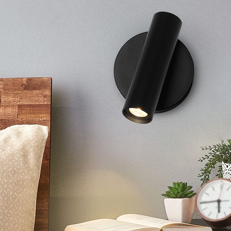 4.3" H Simplicity Bedside LED Reading Lamp Modern Style Spotlight Wall Sconce with Round Metal Base