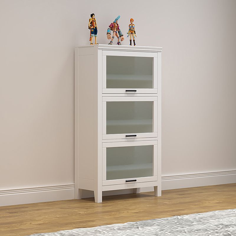 11.81"W Bookcase Contemporary Style Solid Wood Bookshelf for Home Office with Doors