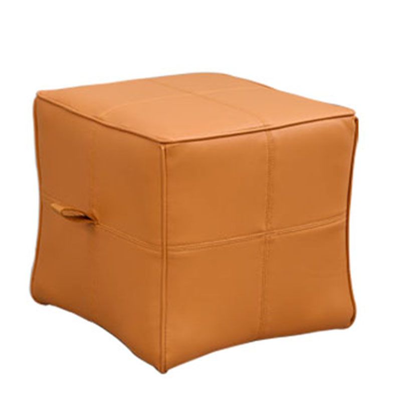 Contemporary Square Cube Leather Upholstered Cube for Living Room