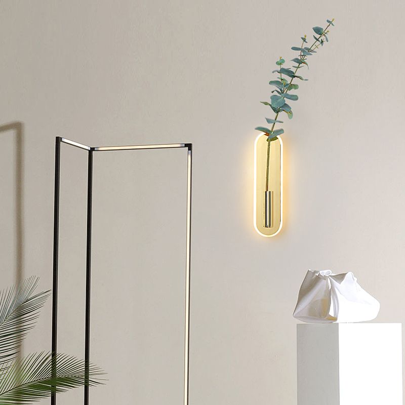 Modernist Gold Wall Sconce LED Minimalism Wall Mounted Light(Without Plant)