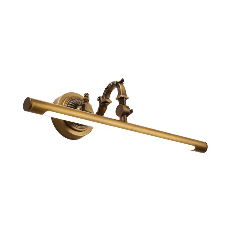 Lampada di sconde lineare larga 18 "/23"/29,5 "Light da vanità montato in metallo a parete in metallo in metallo in ottone antico