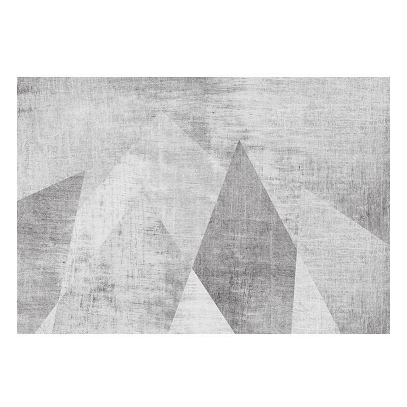 Light Grey Modern Rug Blending Graphic Industrial Rug Non-Slip Backing Rug for Home Decor