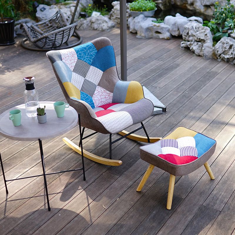 Ergonomic Contemporary Rocking Accent Chair with Seat Cushion Rocker Chair Wingback