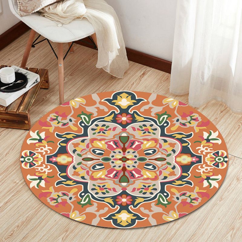 Rose Red Rug Polyester Graphic Indoor Rug Washable Rug for Drawing Room