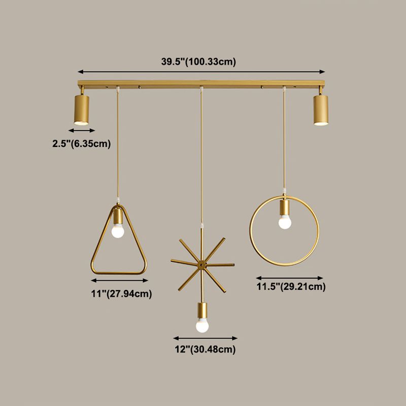 Gold Island Lights Contemporary Metal Island Ideas para cocina