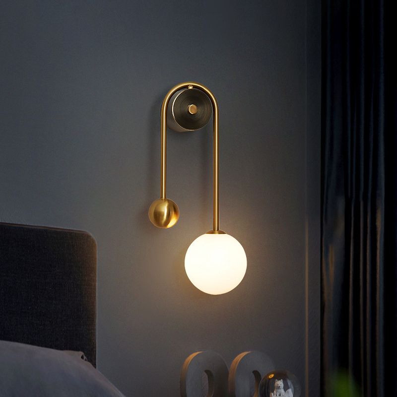 1/2-Light Golden Wall Mounted Sconce LED Wall Light for Living Room
