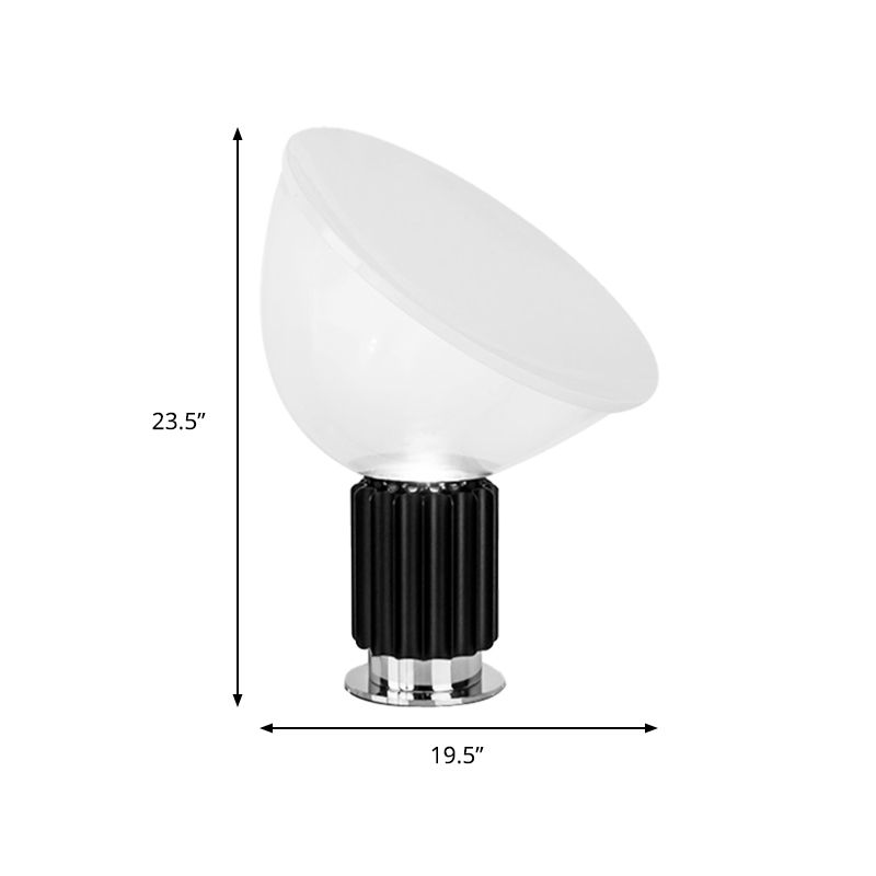 Dome Nachtkastje Lamp Modernistisch Helder Glas 1 Lamp 14,5"/19,5" Breed Zwart Leesboeklicht