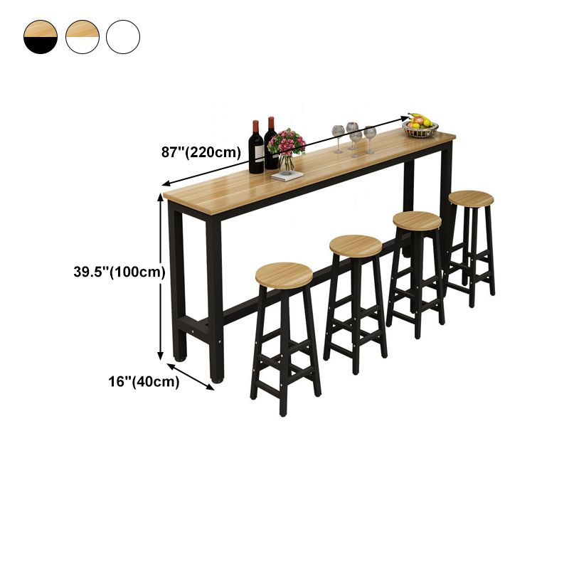 Rectangle Top Bar Dining Table Modern Bar Dining Table with Trestle Base