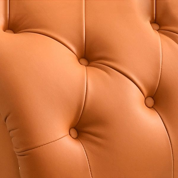 Glam Chaise Lounge Leather Chaise Lounge Sofa Metal Leg for Bedroom