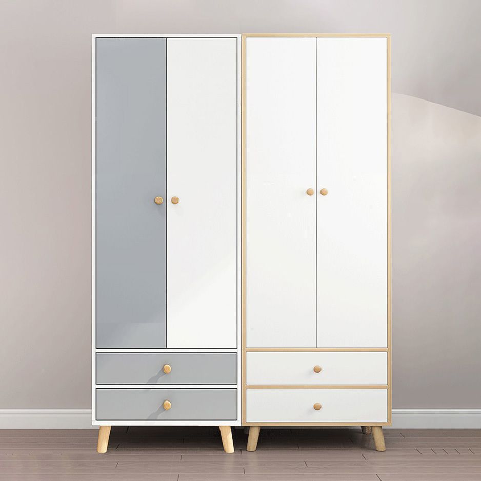 Contemporary Indoor Storage Cabinet Matte Finish Cabinet with Wooden Legs