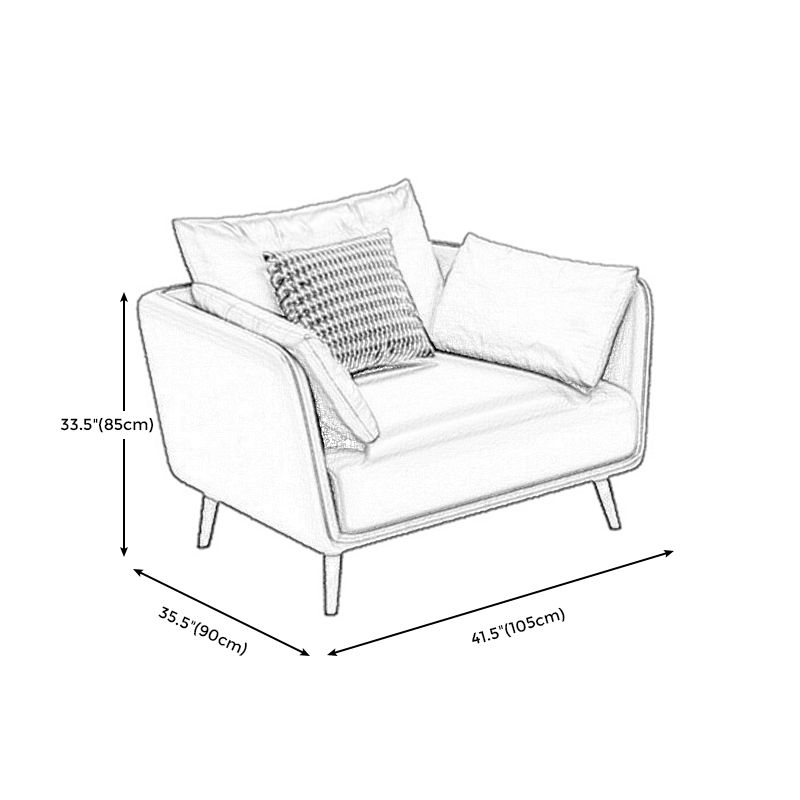 Faux Leather Sofa with Pillows Back and Pillow Top Arm for Living Room