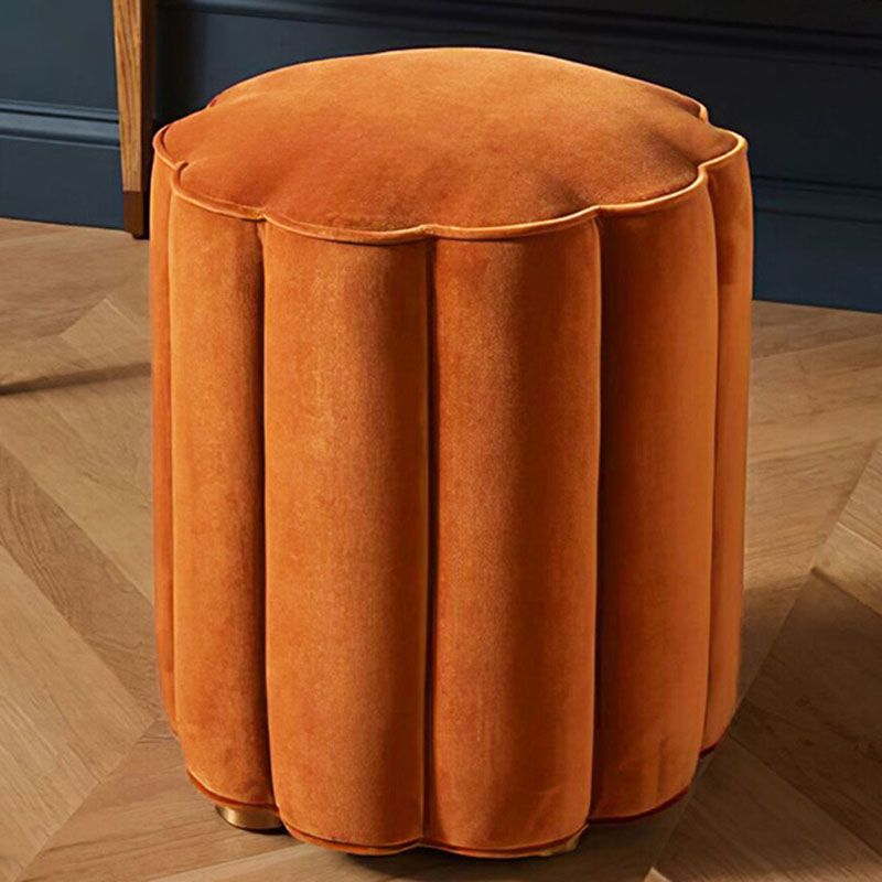 Solid Color Flannel Standard Stool Modern Style Simple Unique Shape Stool