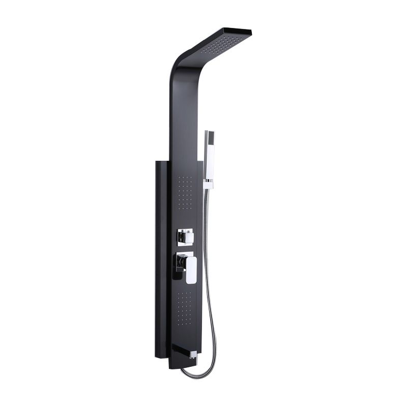 Contemporary Shower System Slide Bar Dual Shower Head Thermostatic Wall Mounted Shower Set