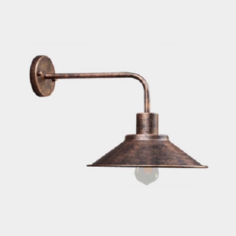 Cone Shaped Wall Lighting Fixture Industrial-Style Metal Outdoor Sconce Light Fixture