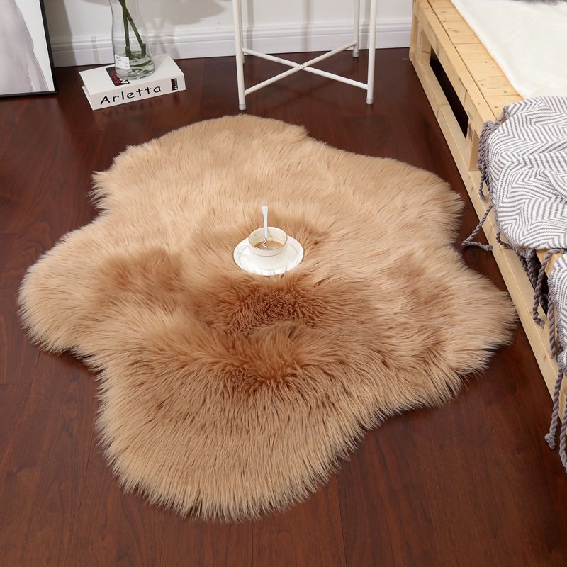 Chic en peluche tapis pur couleurs orlon tapis de soins faciles pour la chambre à coucher