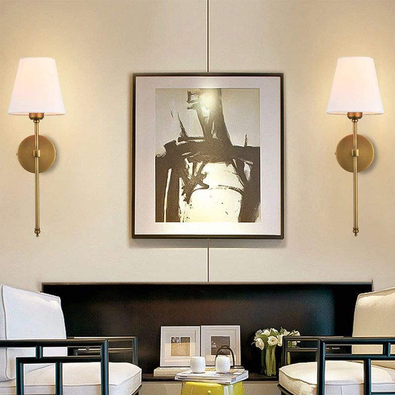 Post Modern Bathroom Vanity Lighting 1 - Light Iron & Fabric Bath Sconce