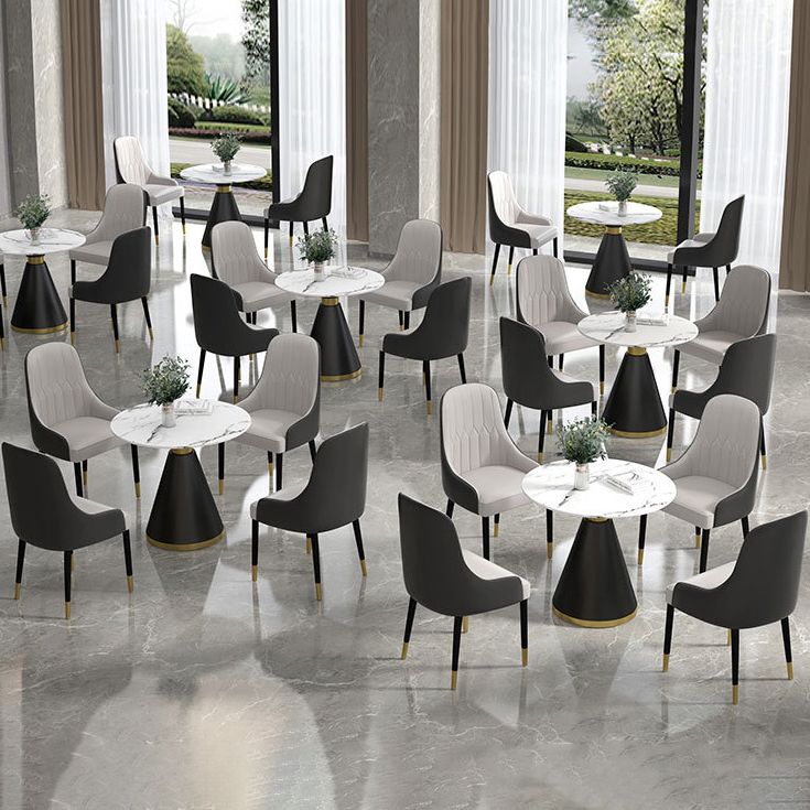 Glam Sintered Stone Dining Table Set Round 1/2/5 Pieces Dining Set