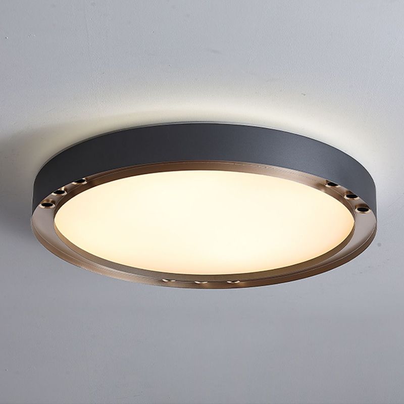 Modernism Flush Mount Metal LED Ceiling Light Fixture in Black for Living Room