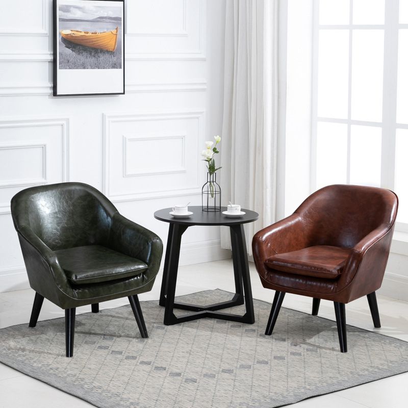 Contemporary Accent Armchair Arms Included Barrel Accent Chair