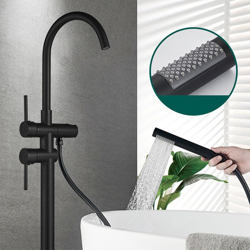 Modern Freestanding Tub Faucet Floor Mounted Lever Freestanding Tub Filler Trim