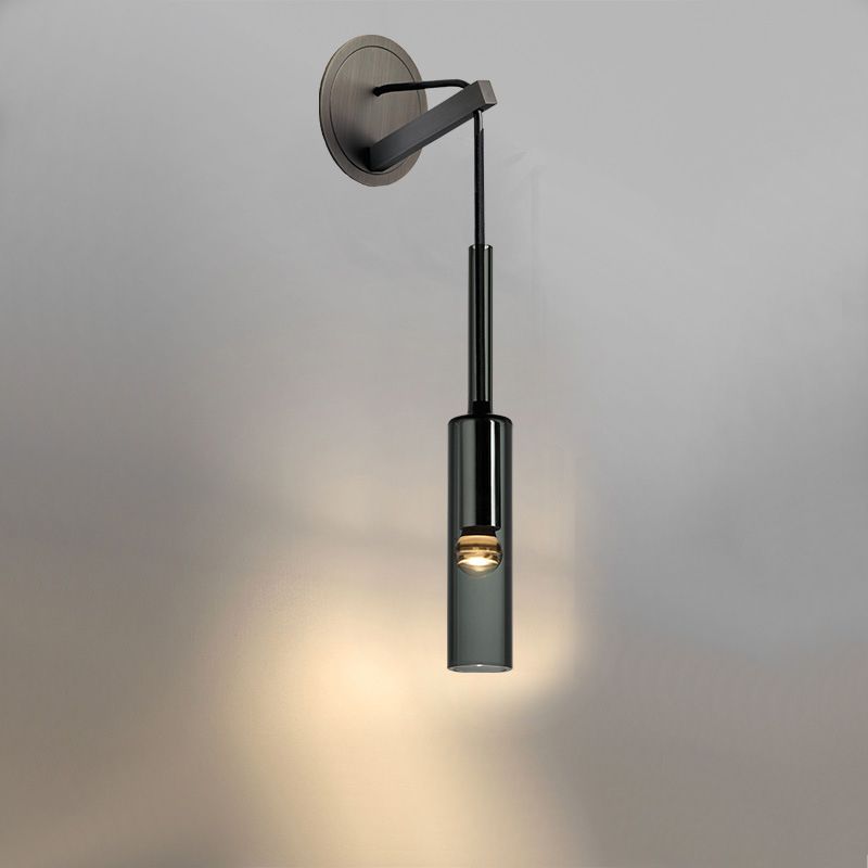 Tubular Wall SCONCE Licht Moderne stijl Zwart glas
