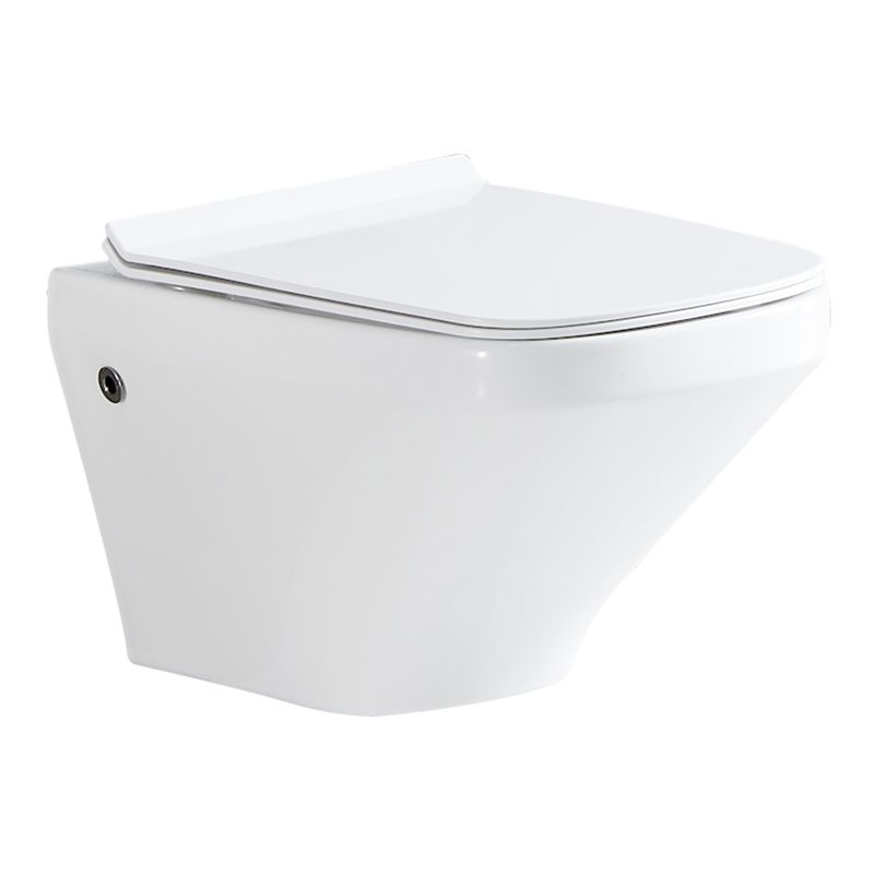 Elongated Wall Mounted Bidet 18.1" H Cotton White Smart Bidet with Warm Air Dryer