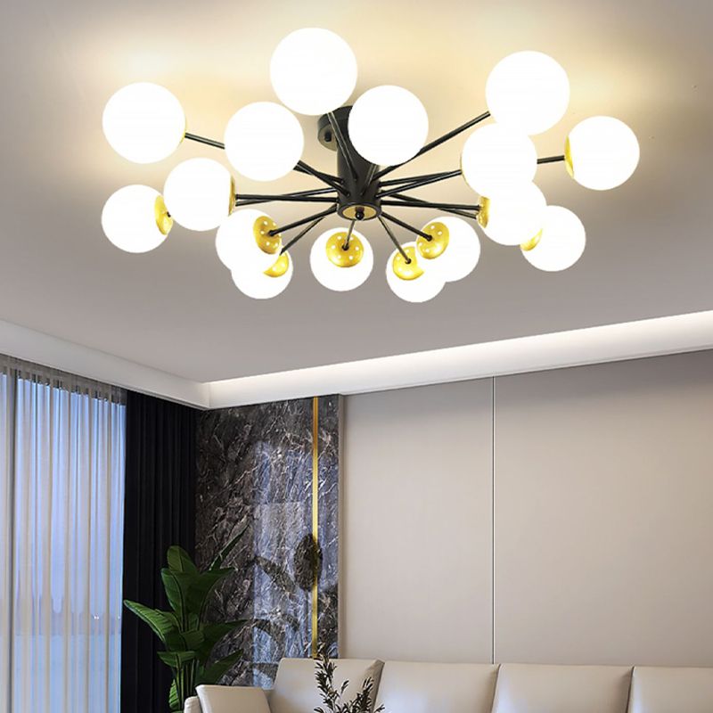 Nordic Style Iron Ceiling Light Ball Shape Shade Ceiling Lamp for Bedroom