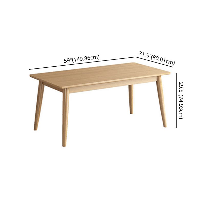 Modern Style Solid Wood Dining Room Set with Rectangle Shape Table and 4 Legs Base for Home Use