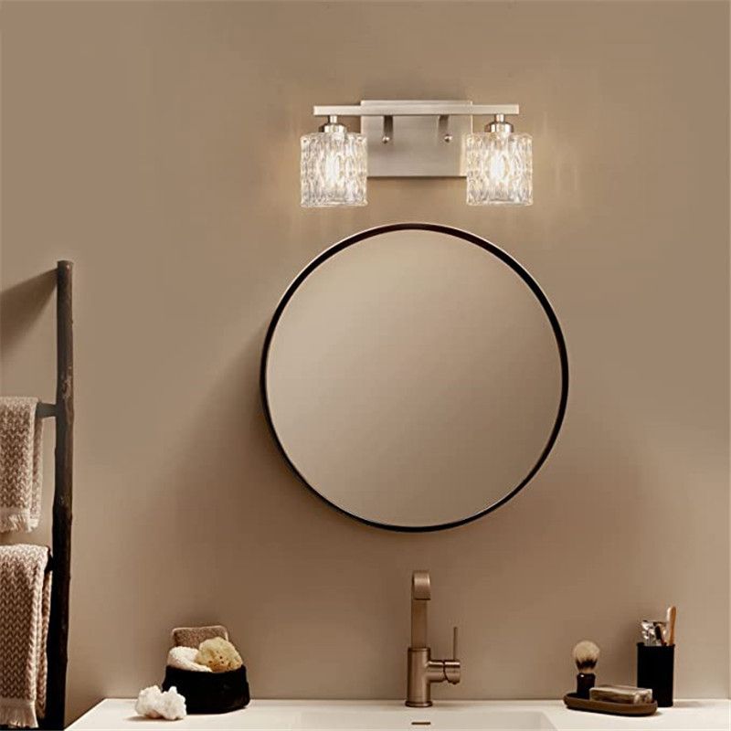 Modern Sliver Bath Vanity Lighting Glass Shaded Light for Bathroom