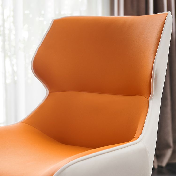 Sillas de comedor de cuero de estilo minimalista Sillas laterales con brazo Parsons y respaldo (juego de 2)