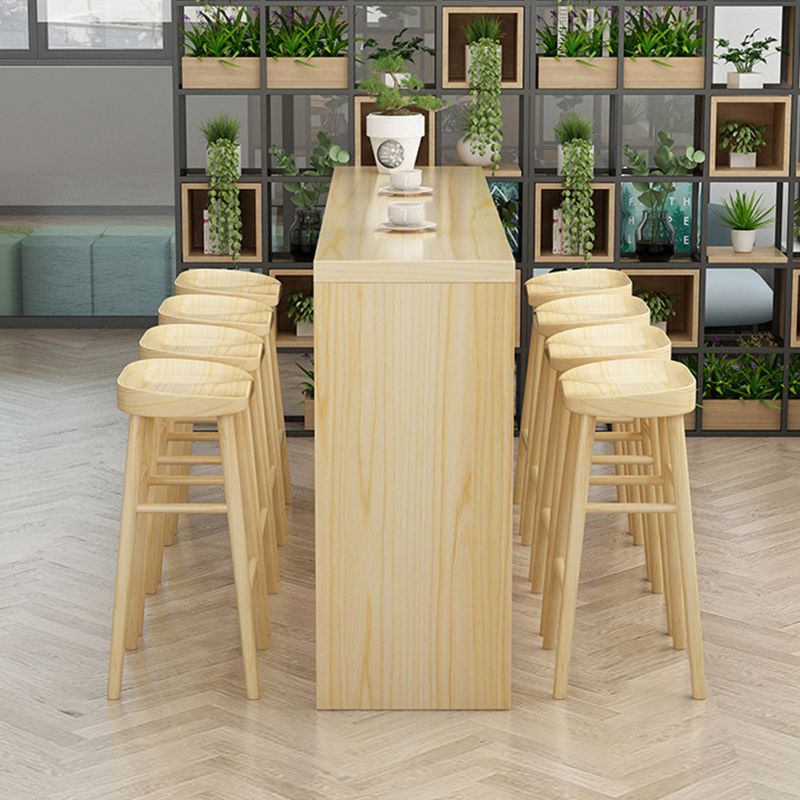 Contemporary Solid Wood Counter Stool Bucket Living Room Bar Stool