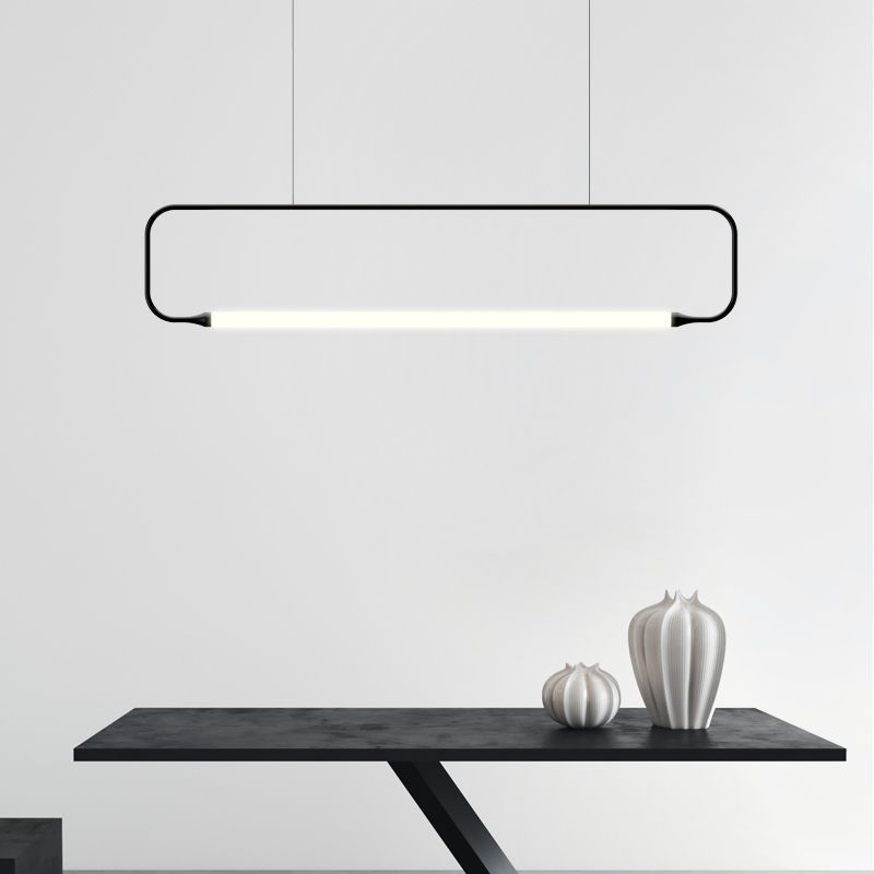 Moderner Stil Rechteck hängen Anhänger Leuchtmetall 1 Licht Anhängerleuchte