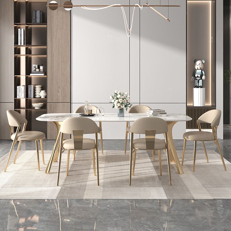 Glam Sintered Stone Dining Set 1/4/5/6/7 Pieces Dining Set for Dining Areas