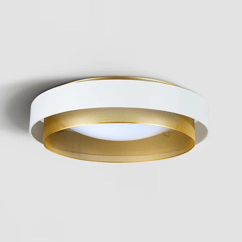 Nordic Circular Flush Mount Metal LED Ceiling Light Fixture for Living Room