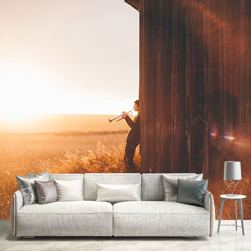 Music Lovers Mildew Resistant Mural Wallpaper Sleeping Room Wall Mural