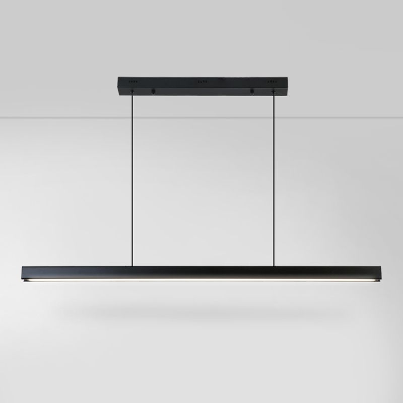 Modern Rectangle Island Chandelier 1-Light Restaurant Pendant Lighting with Acrylic Shade