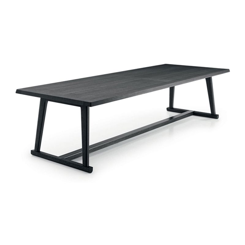 Mesa de comedor rectangular contemporánea de madera maciza, mesa superior de madera para comedor