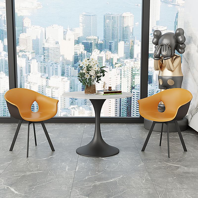 Modern 1/4/5 Pieces White Dining Set Round Sintered Stone Dining Table Set