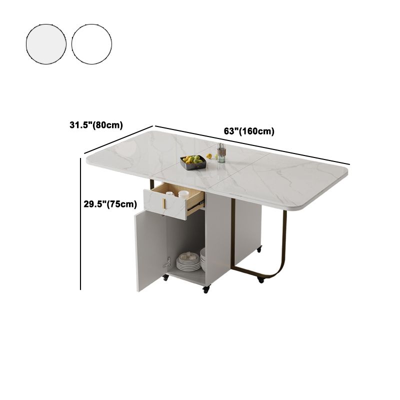 Modern Style Foldable Table Set 1/2/3/7 Pieces Dining Set for Home