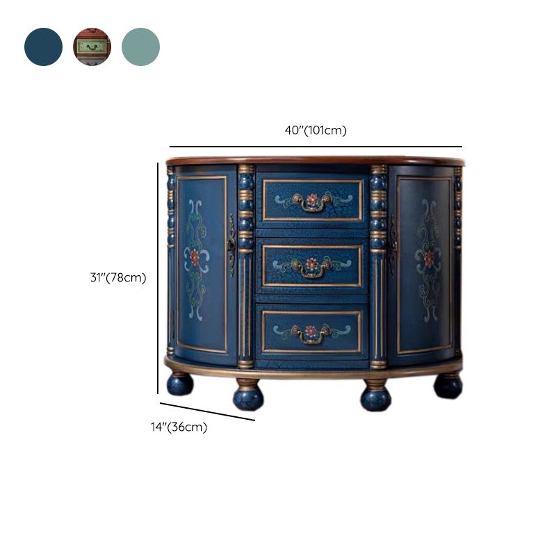 Industrial Distressed Wood Storage Cabinet 2 Doors Rectangle Accent Cabinet