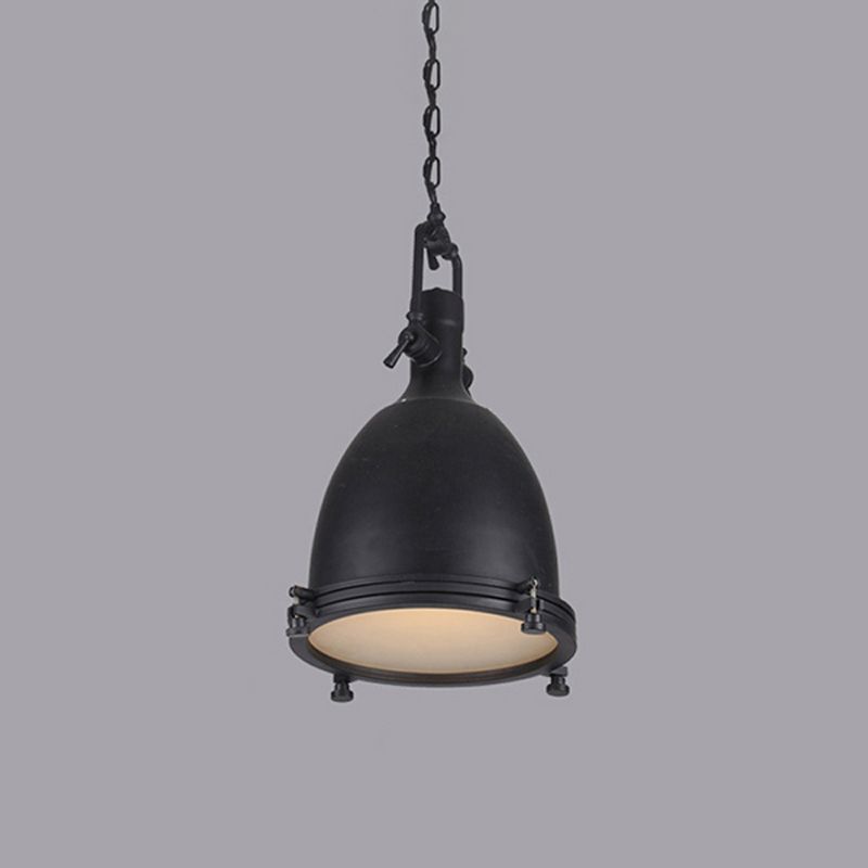 Luce a sospensione in metallo industriale a 1 luci a cupola lampada sospesa per caffetteria