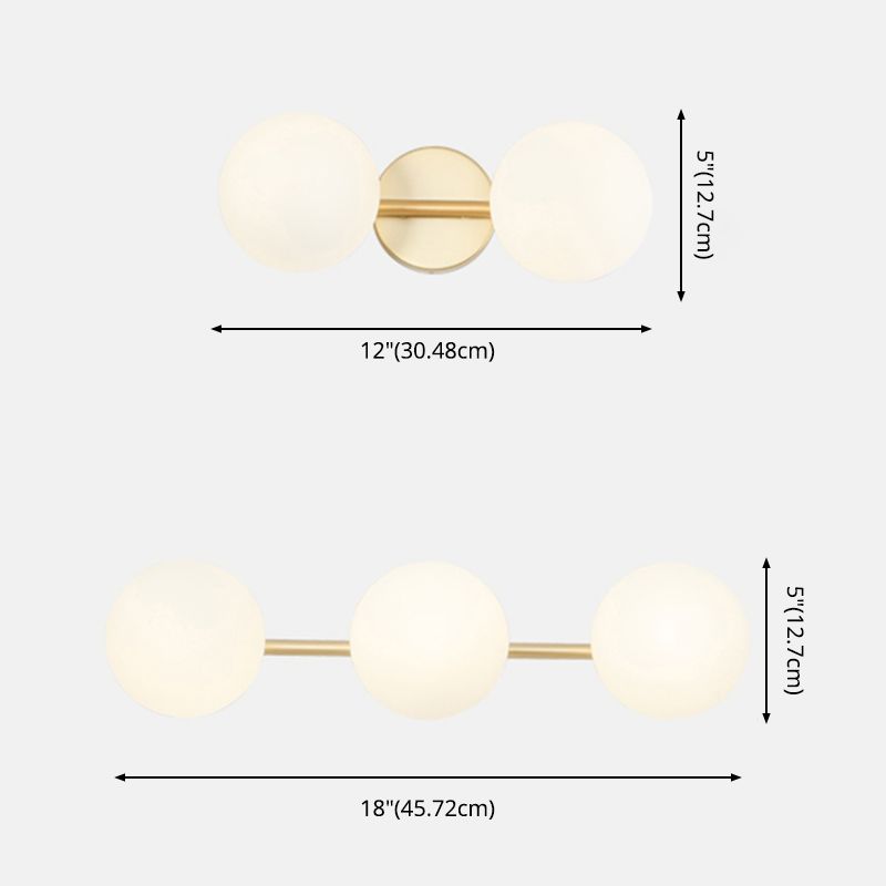 Postmodern Globe Vanity Sconce Lights Milk Glass Wall Mount Light Fixture for Bathroom
