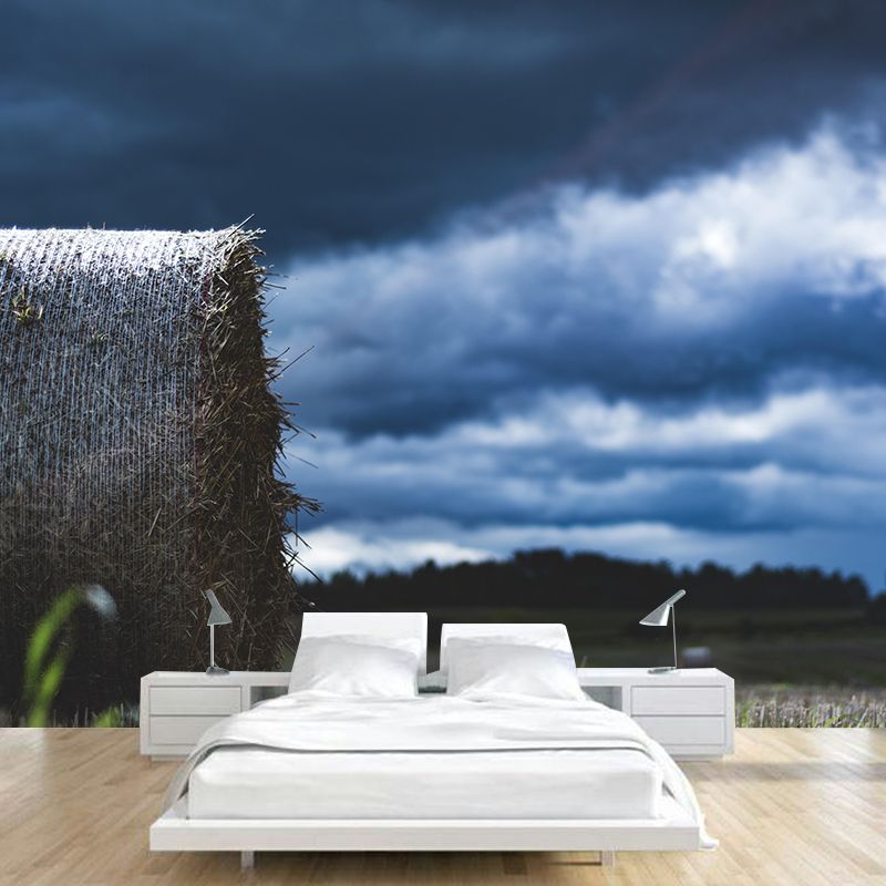 Moisture Resistant Straw Bales Mural Wall Covering for Sitting Room Wall Decor