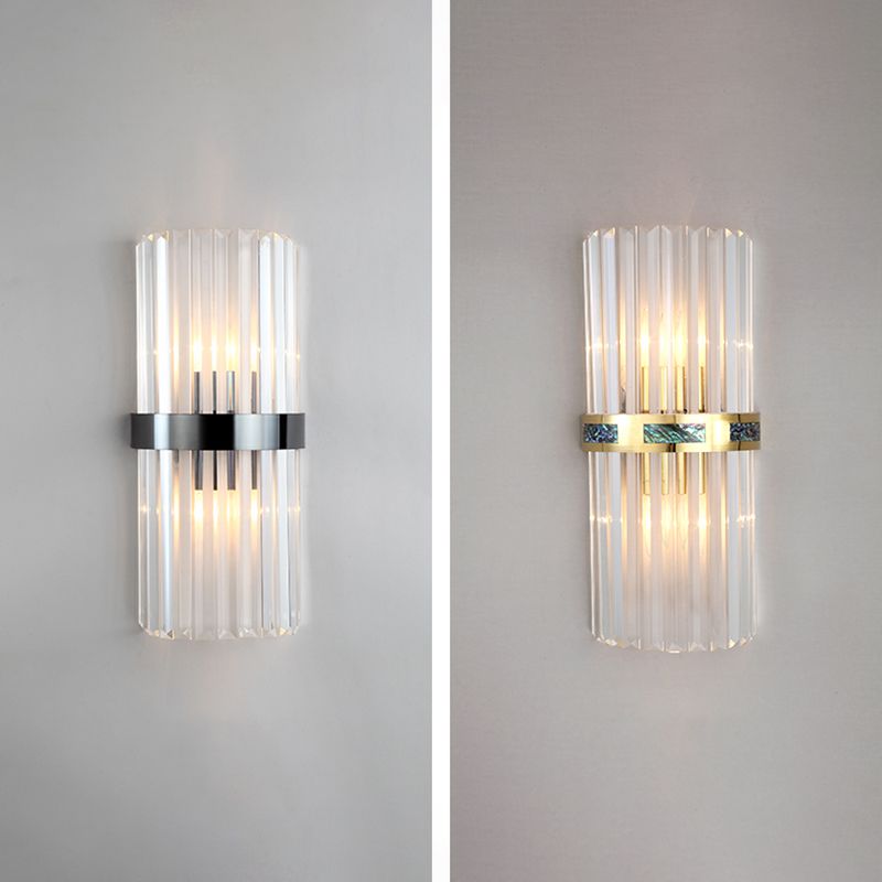 Crystal Geometry Shape Wall Lights Modern Style 2 Light Wall Sconce for Bedside