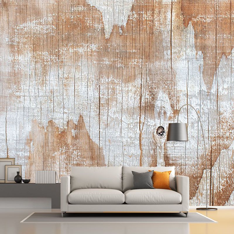 Modern Style Wall Mural Wallpaper Wood Grain Bedroom Wall Mural