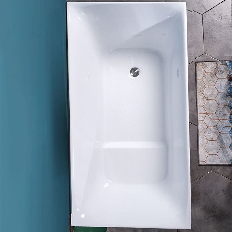 Modern Acrylic Freestanding Back to Wall Bathtub Soaking Rectangular Bath Tub
