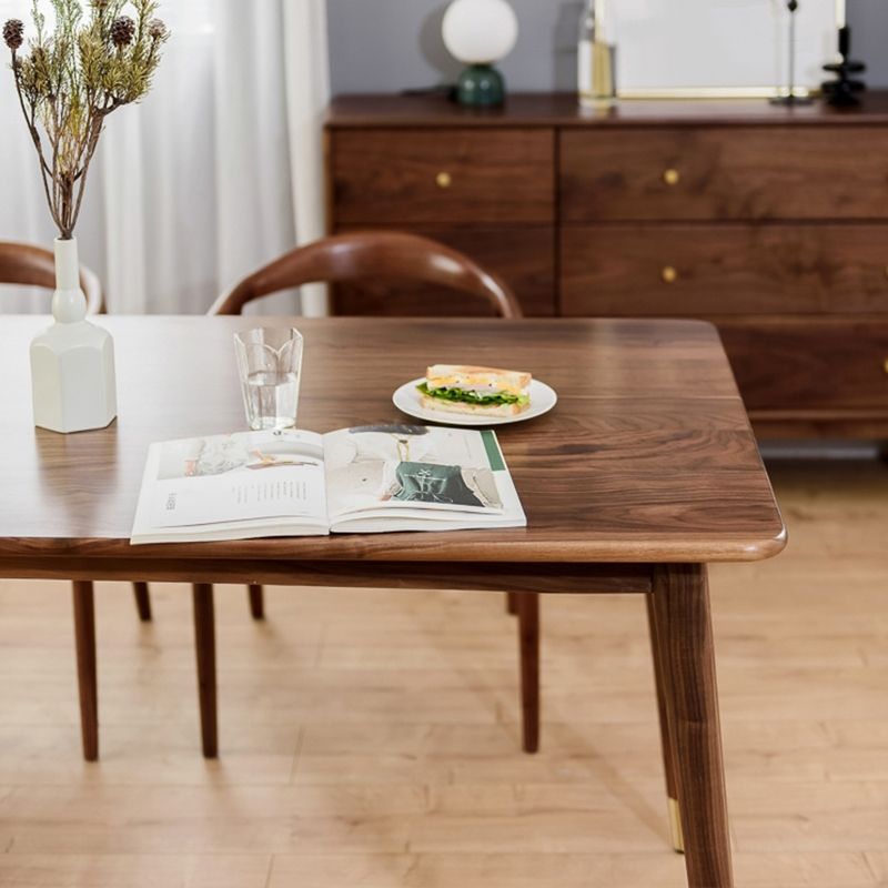 Mesa de comedor rectangular de lujo tradicional de madera maciza, mesa superior de madera para comedor